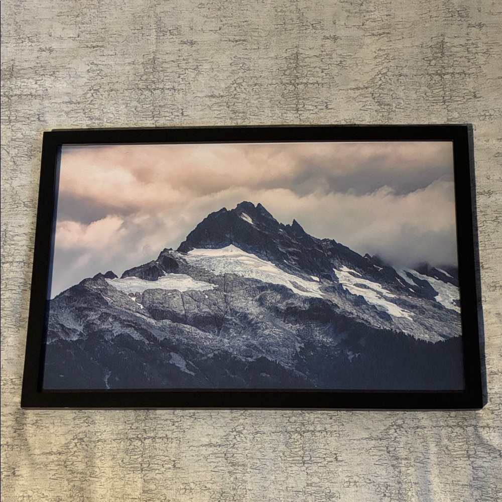 Majestic Mountain Landscape Framed Photograph, Canadian Rockies;  Sz: 16½ x 11"